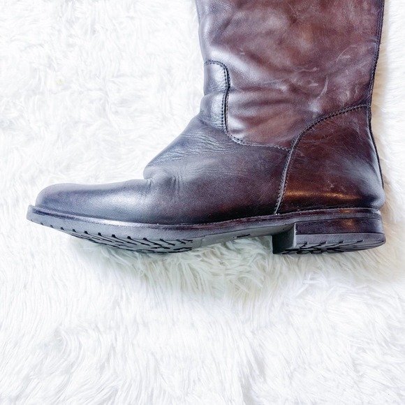 Barney's Chocolate Brown Knee High Riding Boot Brass Details SZ36 - Picture 6 of 9
